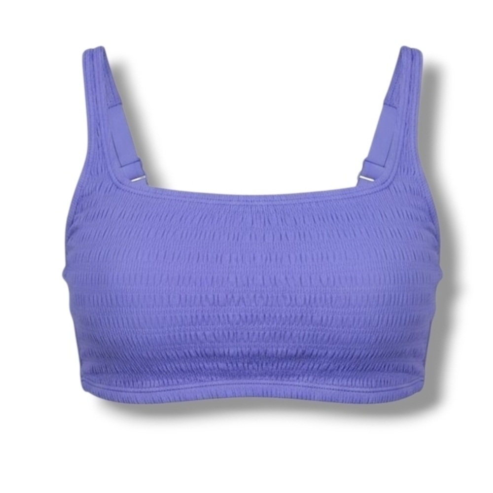 Xhilaration Juniors Purple Smocked Bralette Bikini Top – Size XS, New